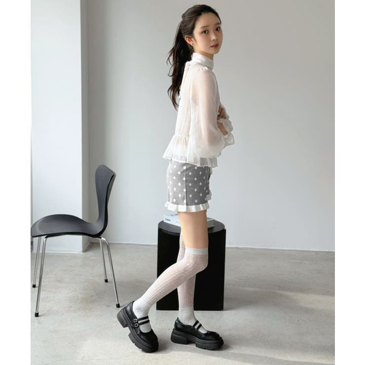 モノトーンドットフリルマイクロニットパンツ | Jewelobe | 詳細画像11 