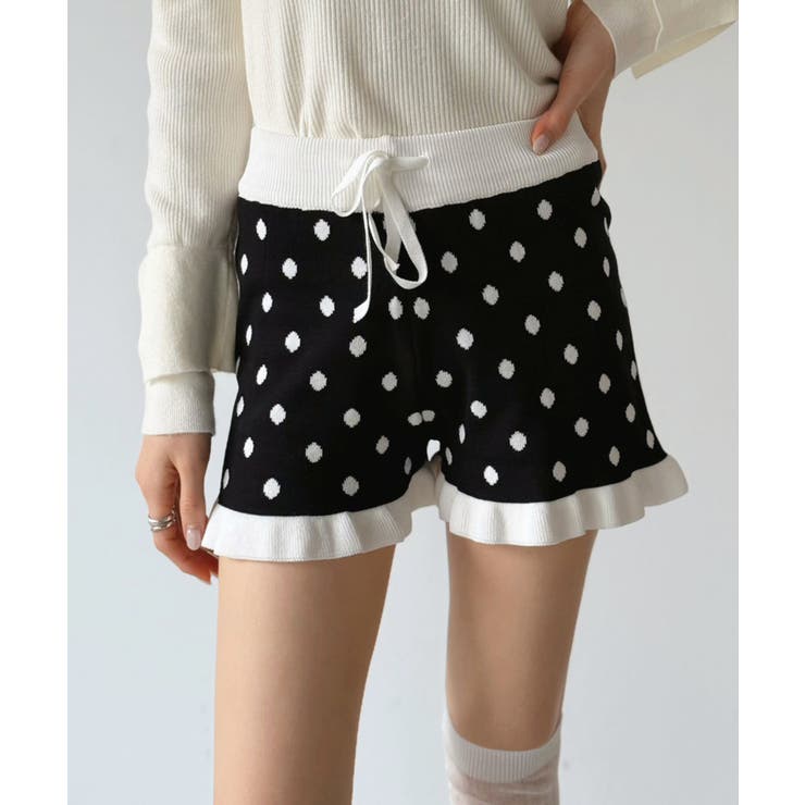 モノトーンドットフリルマイクロニットパンツ | Jewelobe | 詳細画像15 