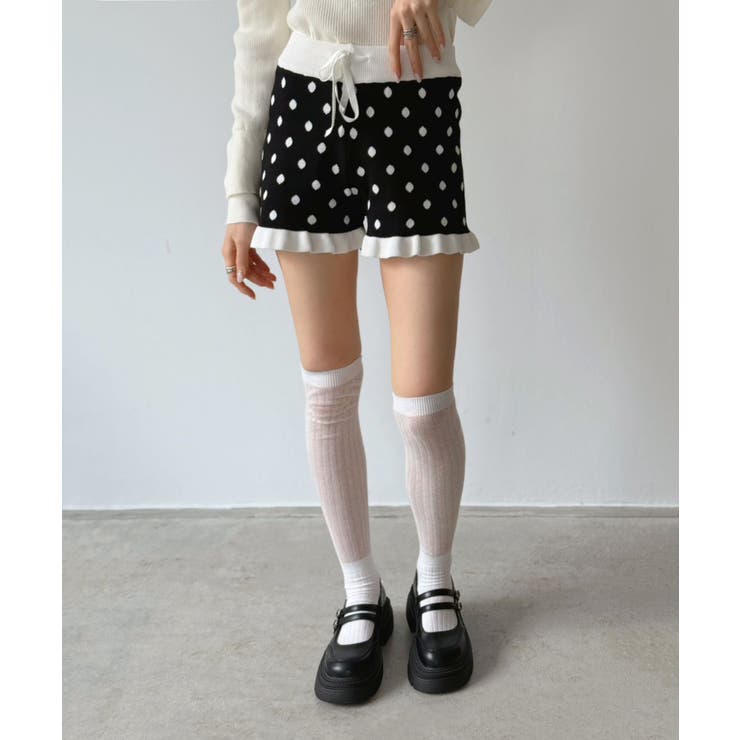 モノトーンドットフリルマイクロニットパンツ | Jewelobe | 詳細画像16 