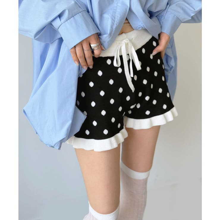 モノトーンドットフリルマイクロニットパンツ | Jewelobe | 詳細画像20 