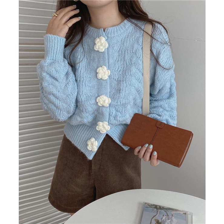 フラワーモチーフモコモコカーディガン 品番 Jlbw Jewelobe ジュエローブ のレディース ファッション通販 Shoplist ショップリスト