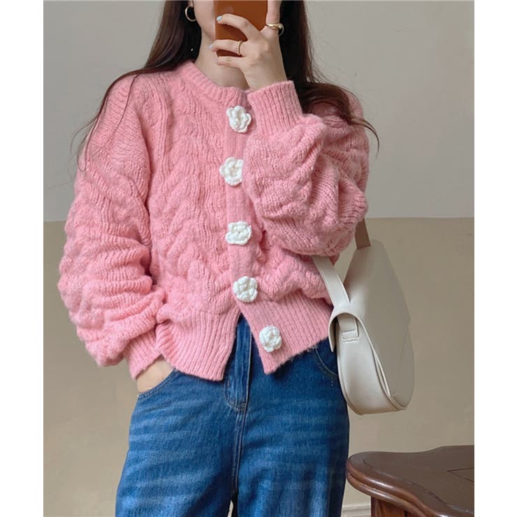フラワーモチーフモコモコカーディガン 品番 Jlbw Jewelobe ジュエローブ のレディース ファッション通販 Shoplist ショップリスト