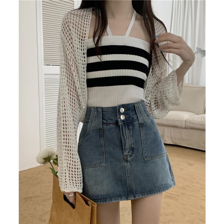 透かし編みショートニットボレロ | Jewelobe | 詳細画像1 