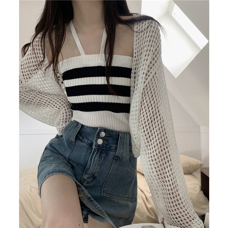 透かし編みショートニットボレロ | Jewelobe | 詳細画像2 