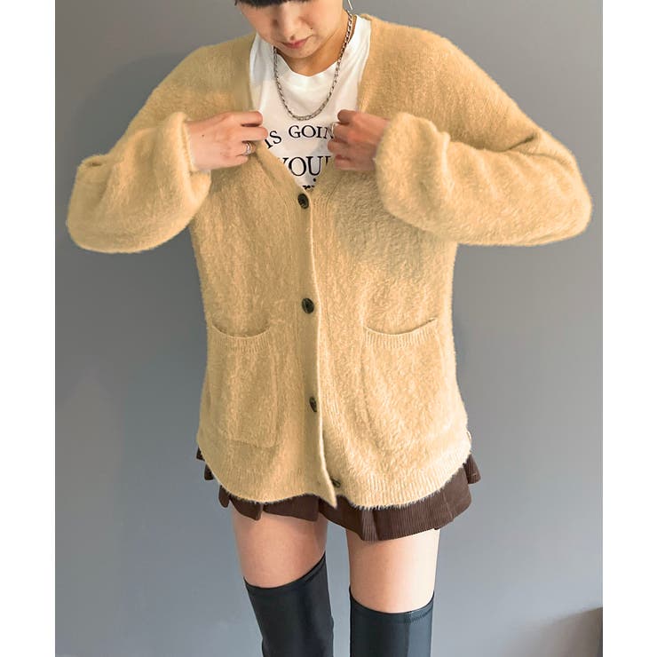 シャギーミディニットカーディガン | Jewelobe | 詳細画像11 