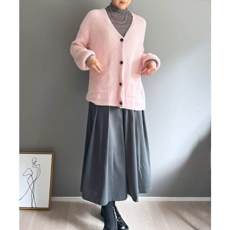 シャギーミディニットカーディガン | Jewelobe | 詳細画像20 