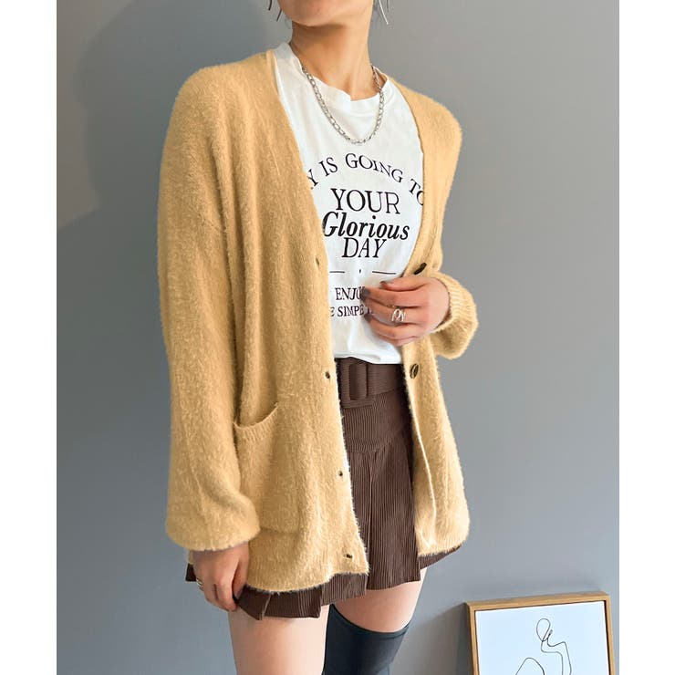 シャギーミディニットカーディガン | Jewelobe | 詳細画像8 