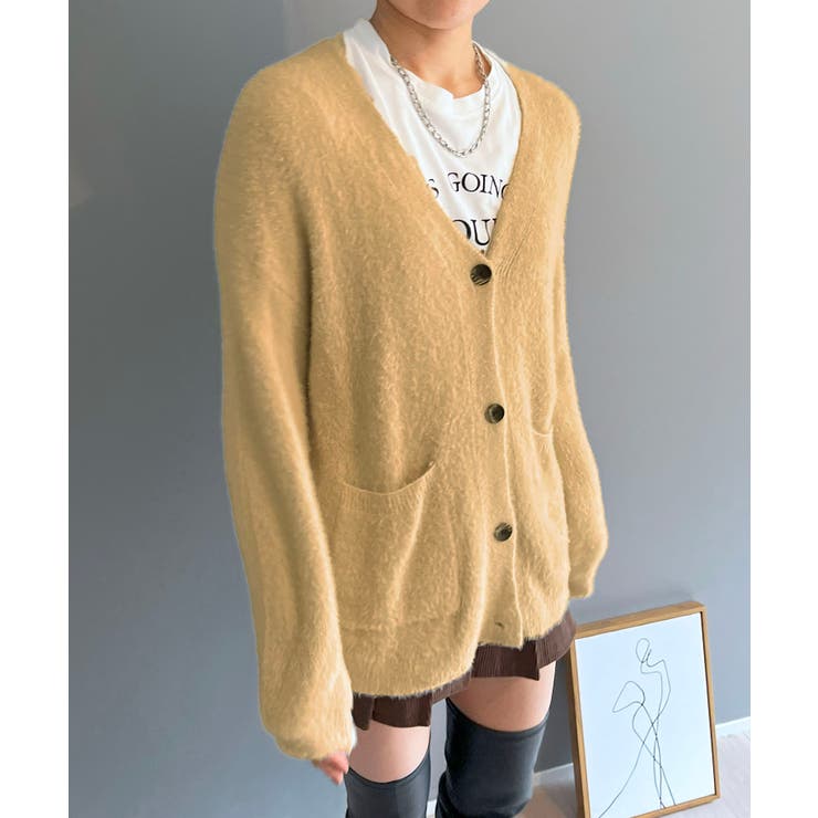 シャギーミディニットカーディガン | Jewelobe | 詳細画像9 