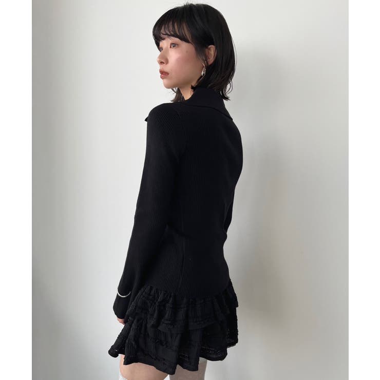 ワイドカラーダブルジップフィットニット | Jewelobe | 詳細画像19 