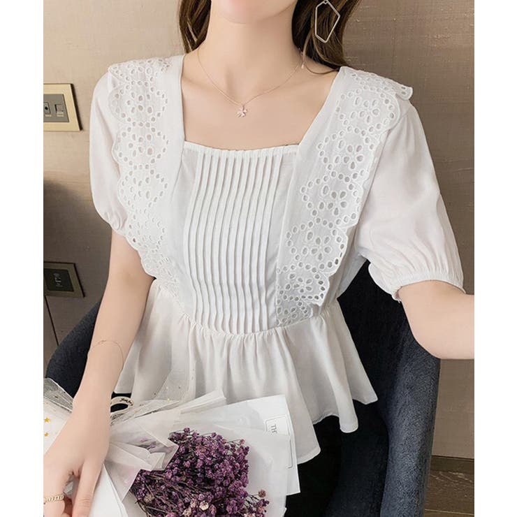 カットワークレース ペプラムブラウス 品番 Jlbw Jewelobe ジュエローブ のレディースファッション通販 Shoplist ショップリスト