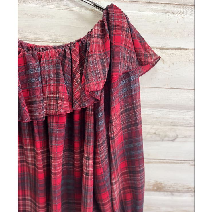 ラッフルカラー2wayチェックブラウス | Jewelobe | 詳細画像13 