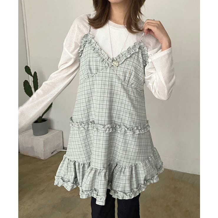 フリル×コットンストライプビスチェディテールキャミチュニック | Jewelobe | 詳細画像14 