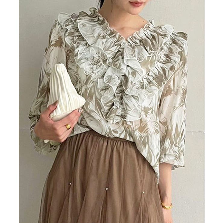 パワーショルダーフリルシアートップス | Jewelobe | 詳細画像1 