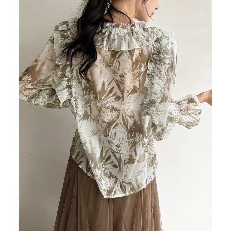 パワーショルダーフリルシアートップス | Jewelobe | 詳細画像2 