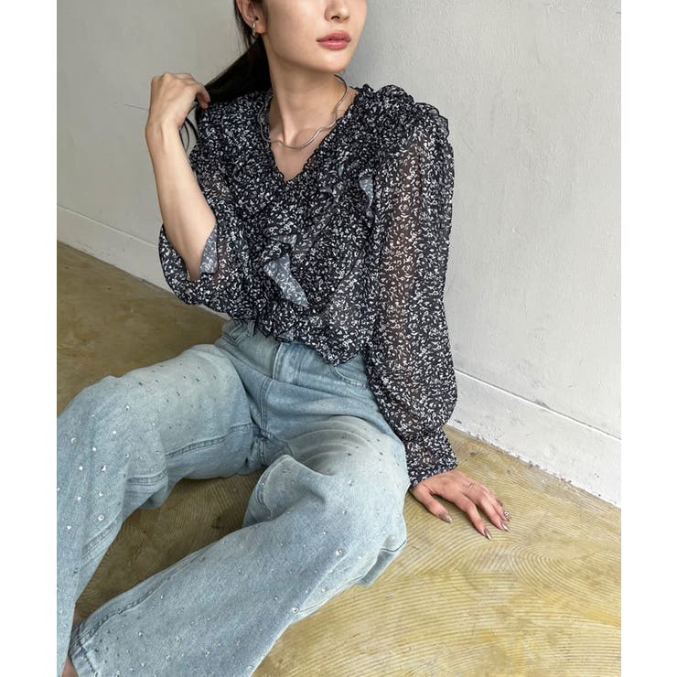 パワーショルダーフリルシアートップス | Jewelobe | 詳細画像22 