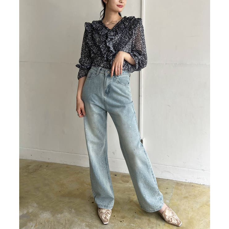 パワーショルダーフリルシアートップス | Jewelobe | 詳細画像23 