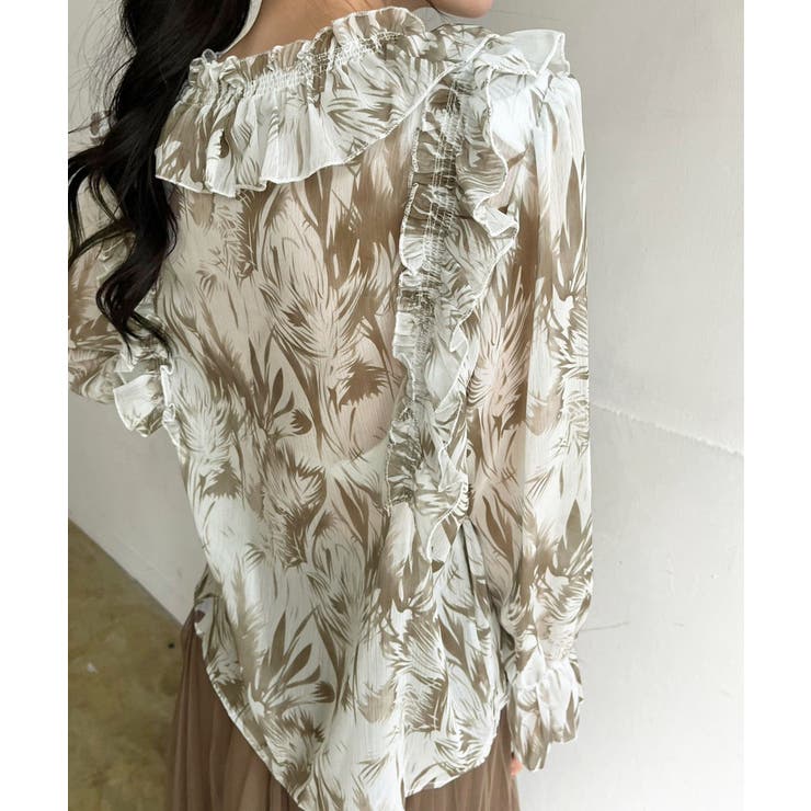 パワーショルダーフリルシアートップス | Jewelobe | 詳細画像3 