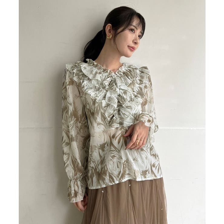 パワーショルダーフリルシアートップス | Jewelobe | 詳細画像4 