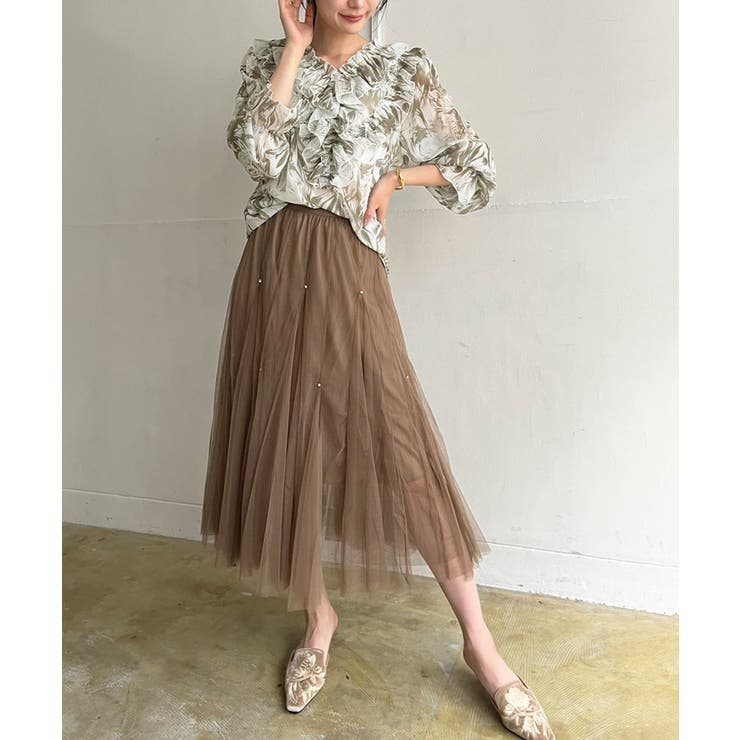 パワーショルダーフリルシアートップス | Jewelobe | 詳細画像6 