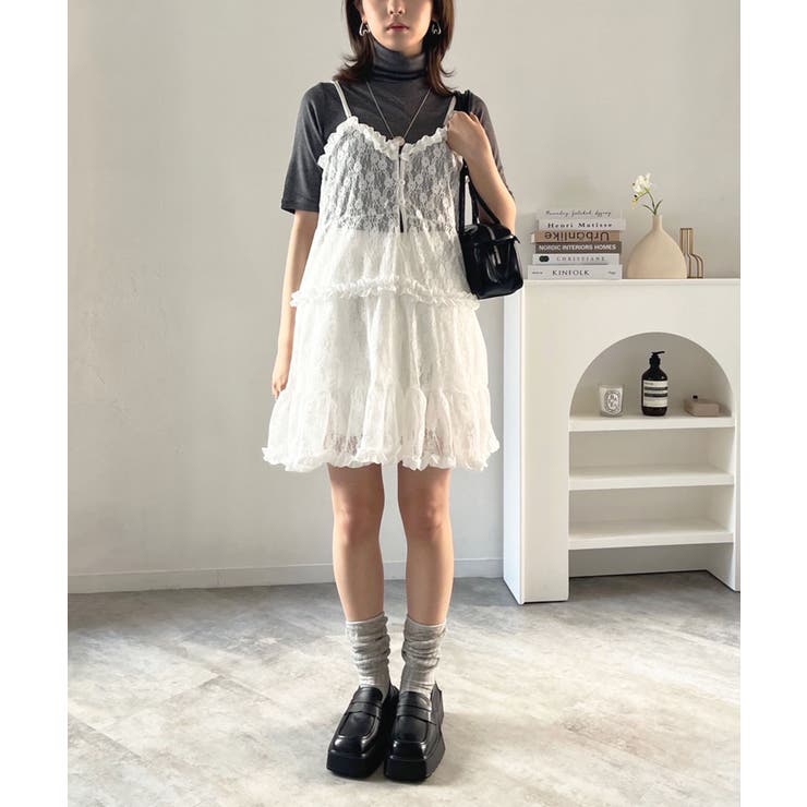 フリル×レースビスチェディテールキャミチュニック | Jewelobe | 詳細画像7 