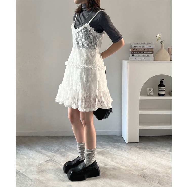 フリル×レースビスチェディテールキャミチュニック | Jewelobe | 詳細画像8 