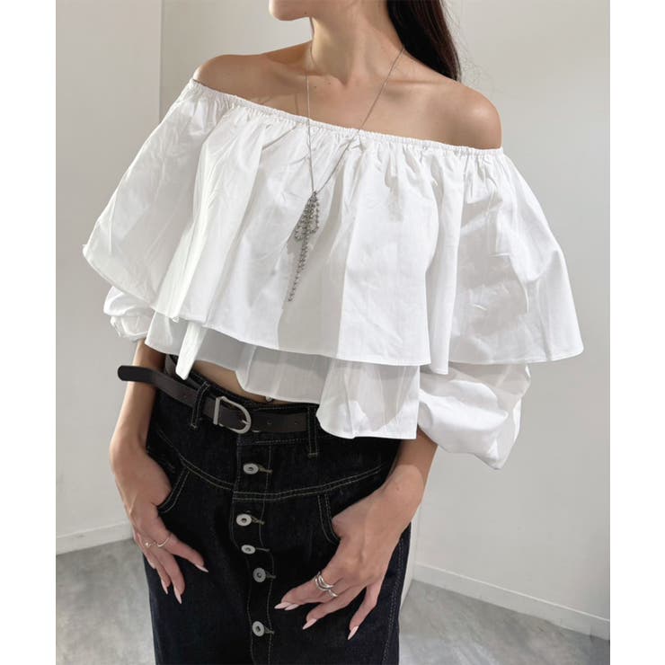 ラッフルフリルオフショルブラウス | Jewelobe | 詳細画像10 