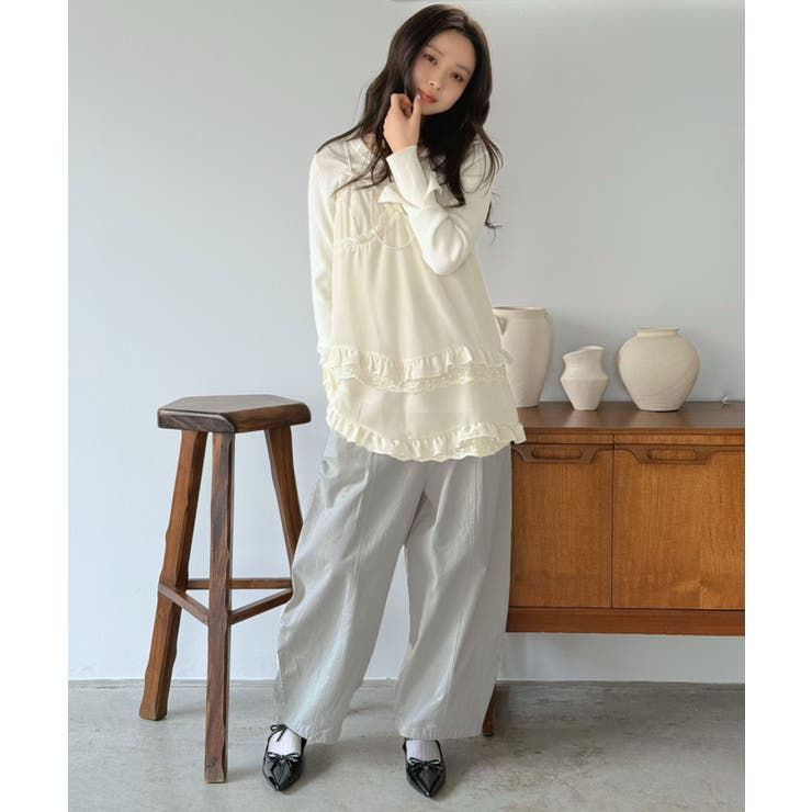シフォン×レースフリルキャミチュニック | Jewelobe | 詳細画像12 