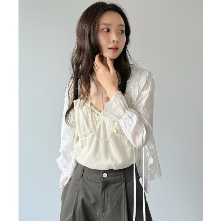 シフォン×レースフリルキャミチュニック | Jewelobe | 詳細画像13 