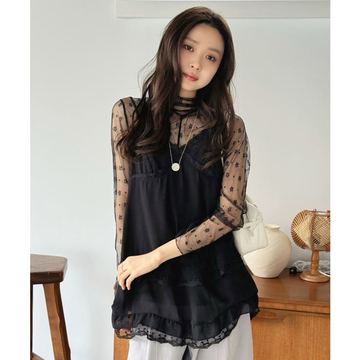 シフォン×レースフリルキャミチュニック | Jewelobe | 詳細画像25 