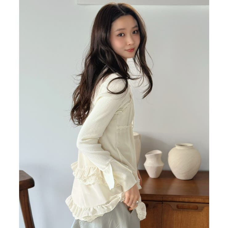 シフォン×レースフリルキャミチュニック | Jewelobe | 詳細画像4 