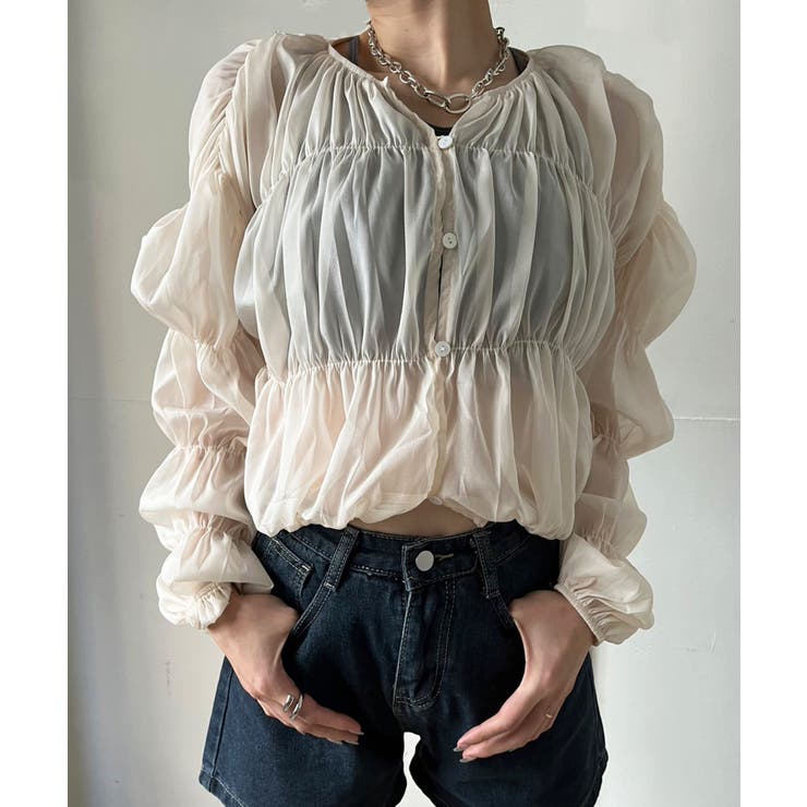 ボリュームシャーリングシアーブラウス | Jewelobe | 詳細画像1 