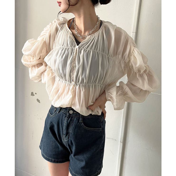 ボリュームシャーリングシアーブラウス | Jewelobe | 詳細画像3 