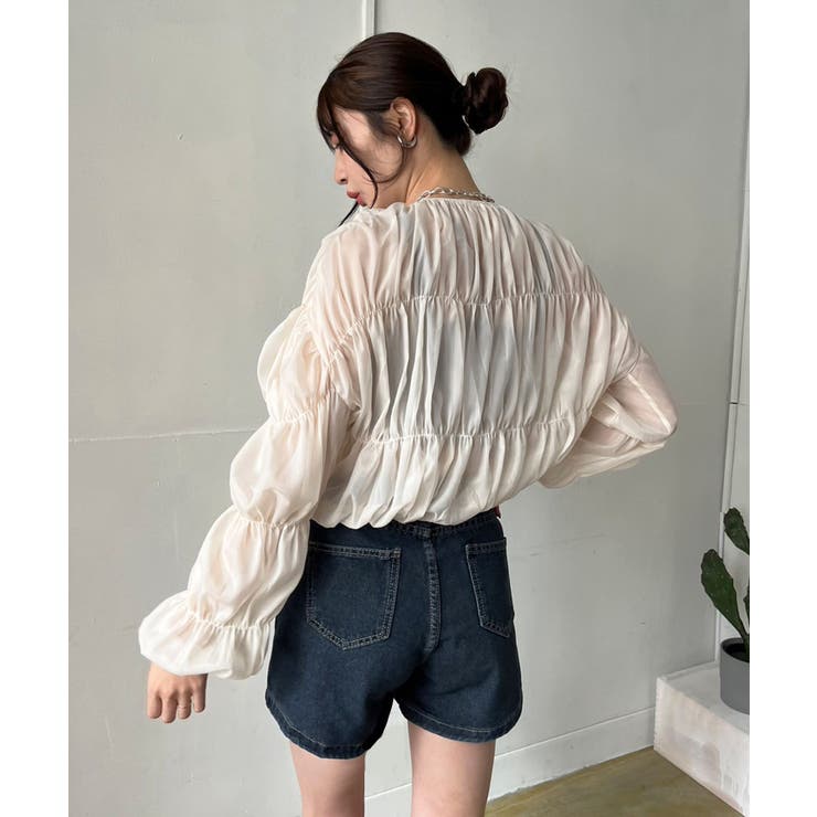 ボリュームシャーリングシアーブラウス | Jewelobe | 詳細画像4 