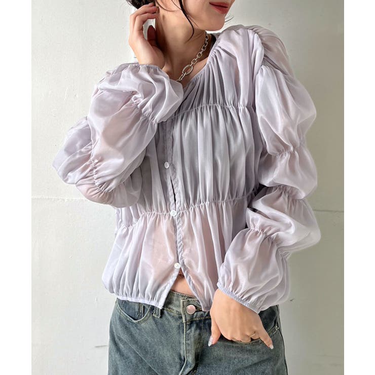 ボリュームシャーリングシアーブラウス | Jewelobe | 詳細画像9 