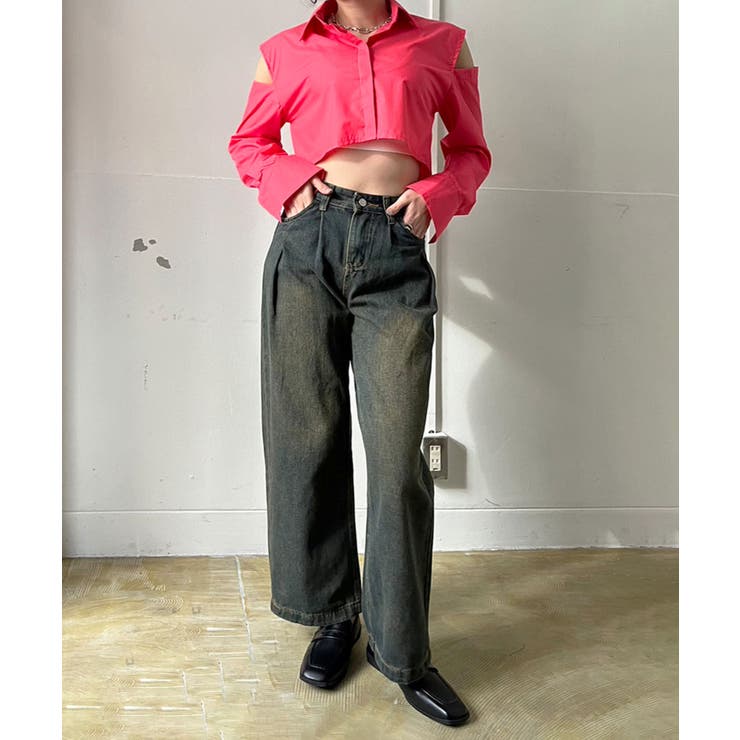 ショルダーカットアウトクロップドシャツ | Jewelobe | 詳細画像15 