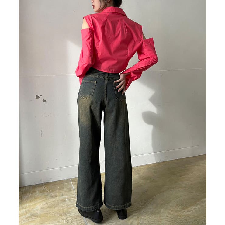 ショルダーカットアウトクロップドシャツ | Jewelobe | 詳細画像16 