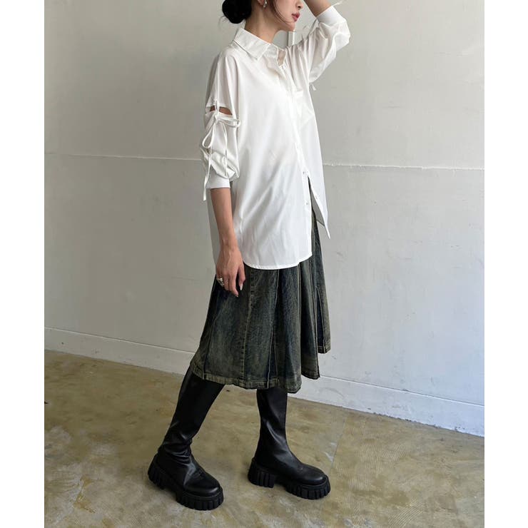 スリーブスラッシュオーバーサイズシャツ | Jewelobe | 詳細画像10 