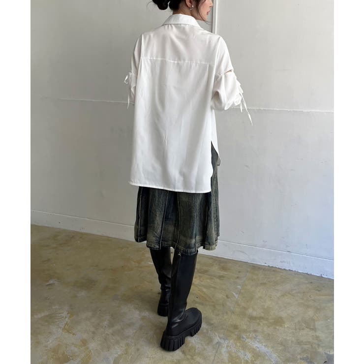 スリーブスラッシュオーバーサイズシャツ | Jewelobe | 詳細画像11 