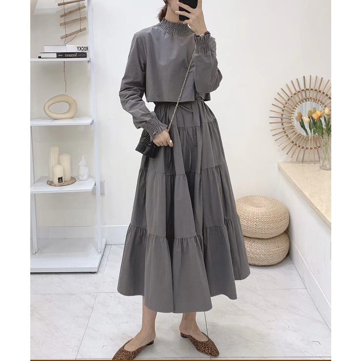 セットアップ風レイヤードロングフレアーワンピース 品番 Jlbw Jewelobe ジュエローブ のレディースファッション通販 Shoplist ショップリスト