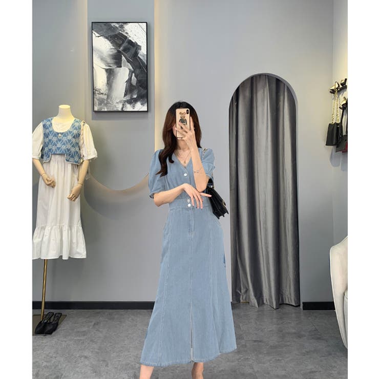 Vネックデニムワンピース 品番 Jlbw Jewelobe ジュエローブ のレディースファッション通販 Shoplist ショップリスト