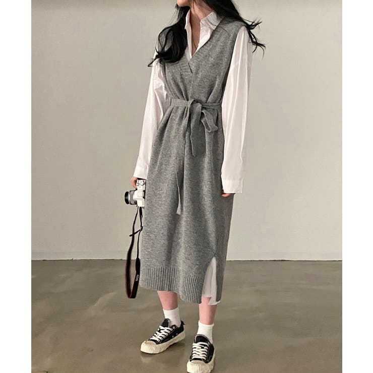 ニットベスト ロングシャツワンピースセットアップ 品番 Jlbw Jewelobe ジュエローブ のレディースファッション通販 Shoplist ショップリスト