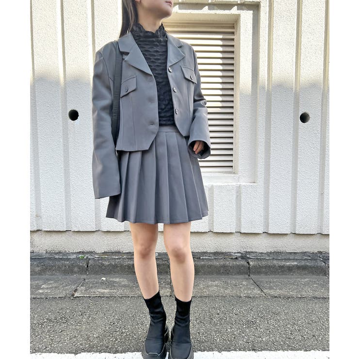 コンパクトジャケット×プリーツミニスカートセットアップ | Jewelobe | 詳細画像10 