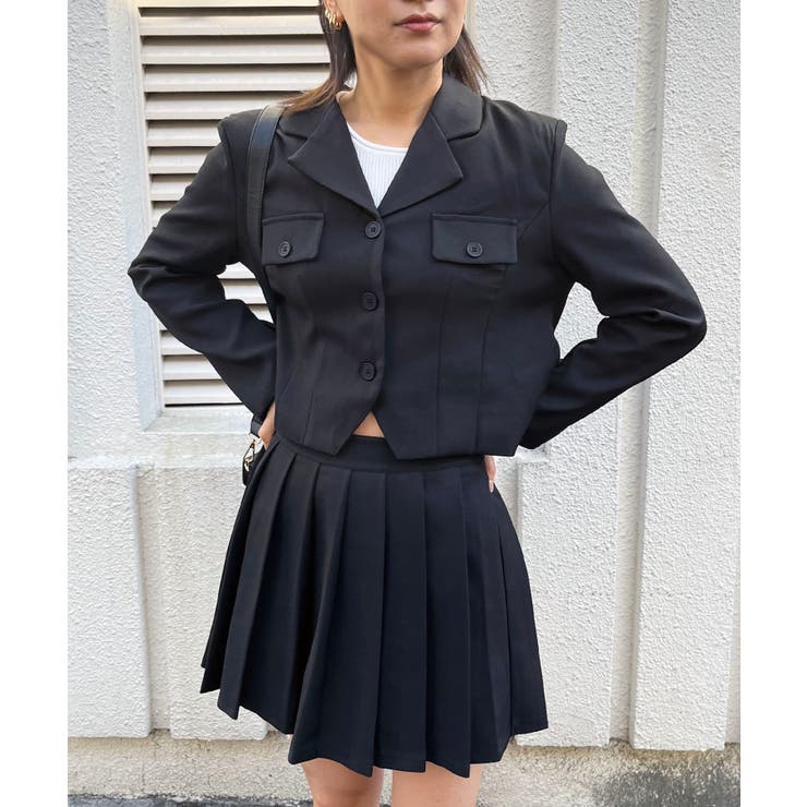 コンパクトジャケット×プリーツミニスカートセットアップ | Jewelobe | 詳細画像15 