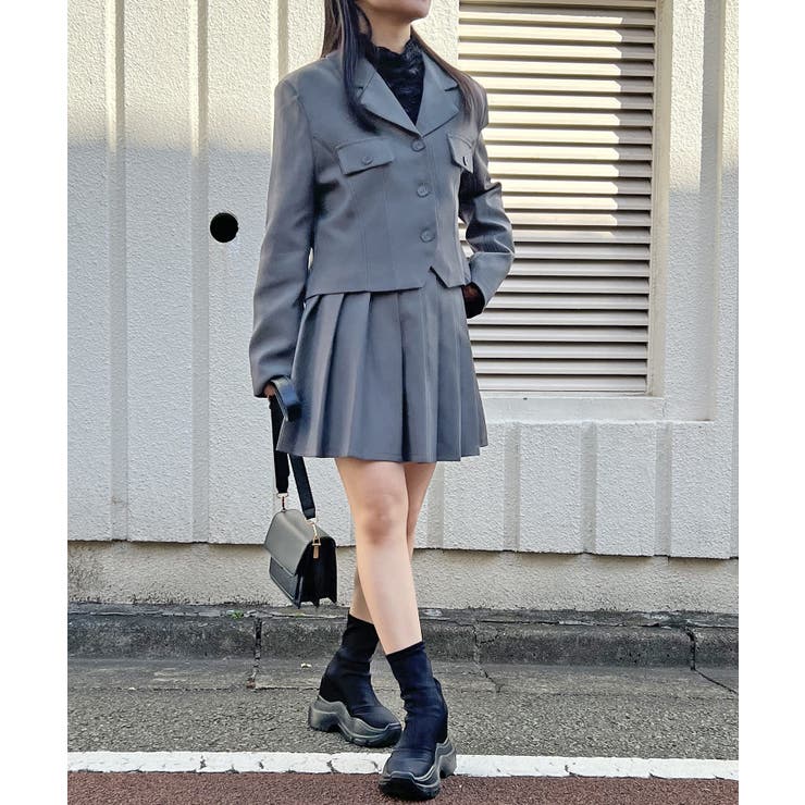 コンパクトジャケット×プリーツミニスカートセットアップ | Jewelobe | 詳細画像6 