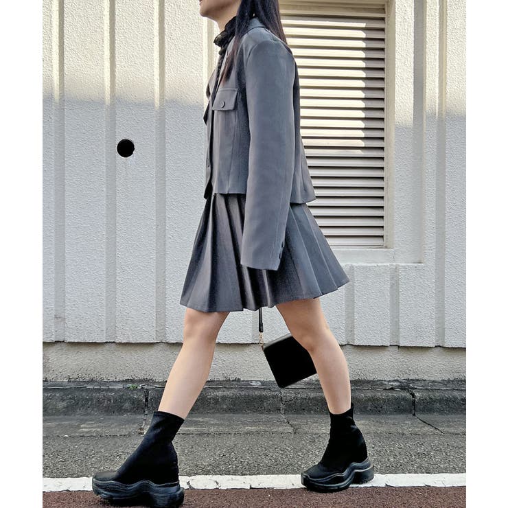 コンパクトジャケット×プリーツミニスカートセットアップ | Jewelobe | 詳細画像7 