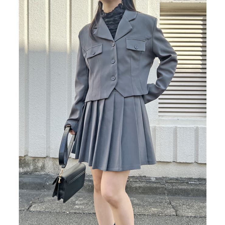 コンパクトジャケット×プリーツミニスカートセットアップ | Jewelobe | 詳細画像8 