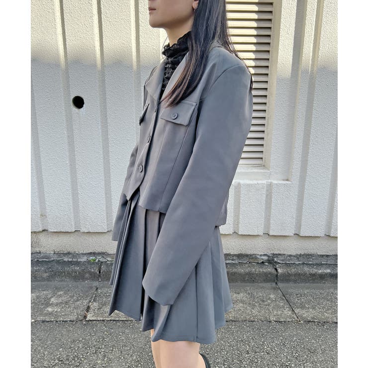 コンパクトジャケット×プリーツミニスカートセットアップ | Jewelobe | 詳細画像9 