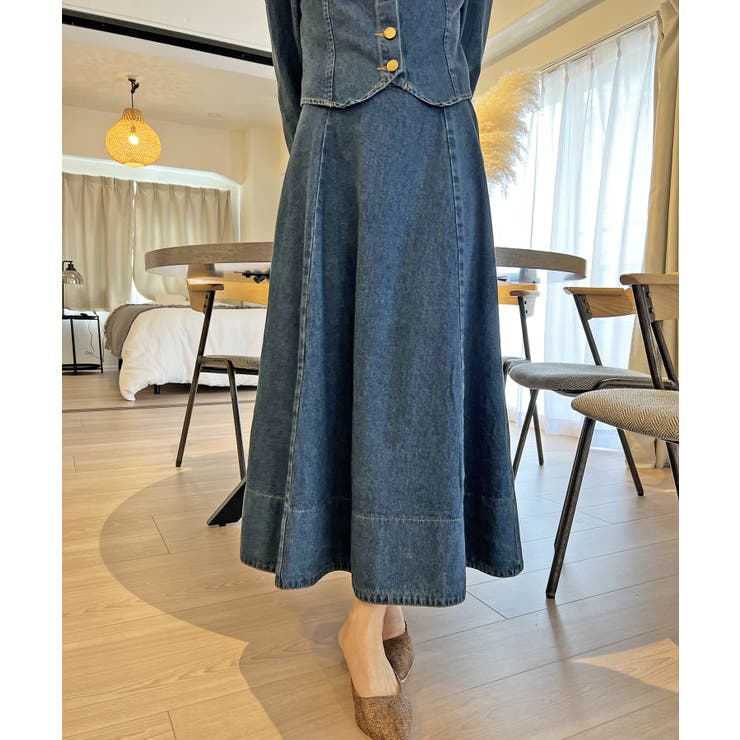 ビスチェジャケット×フレアスカート デニムセットアップ | Jewelobe | 詳細画像16 