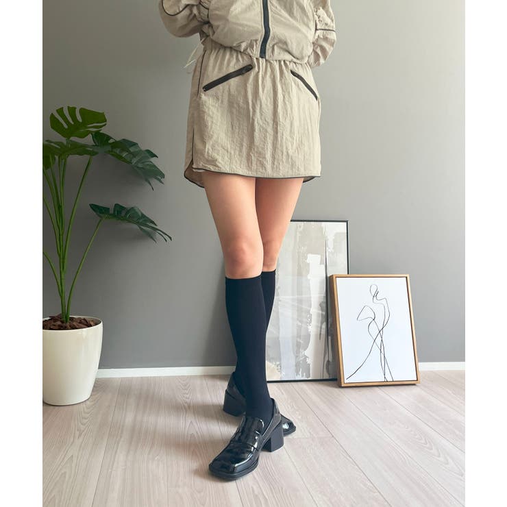 バイカラーパイピングナイロンタッチブルゾン＆ミニスカパンセットアップ | Jewelobe | 詳細画像22 