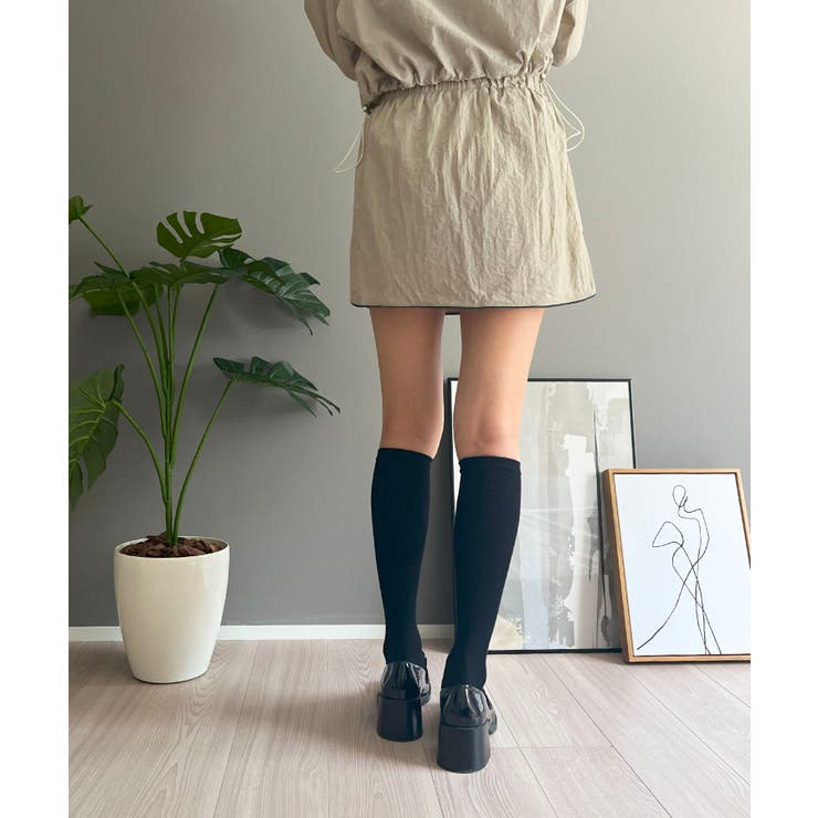 バイカラーパイピングナイロンタッチブルゾン＆ミニスカパンセットアップ | Jewelobe | 詳細画像23 